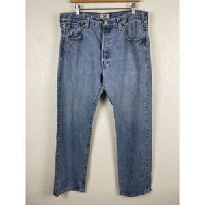 Vintage Levi's 501 Button Fly Mens‎ Jeans Size 36x32 Medium Wash Made In Haiti